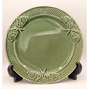 Vintage Bordallo Pinheiro Green Rabbit Bunny Dinner Plate 10” Made In Portugal